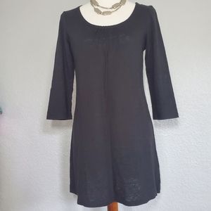 Eileen Fisher Black Linen Tunic Top